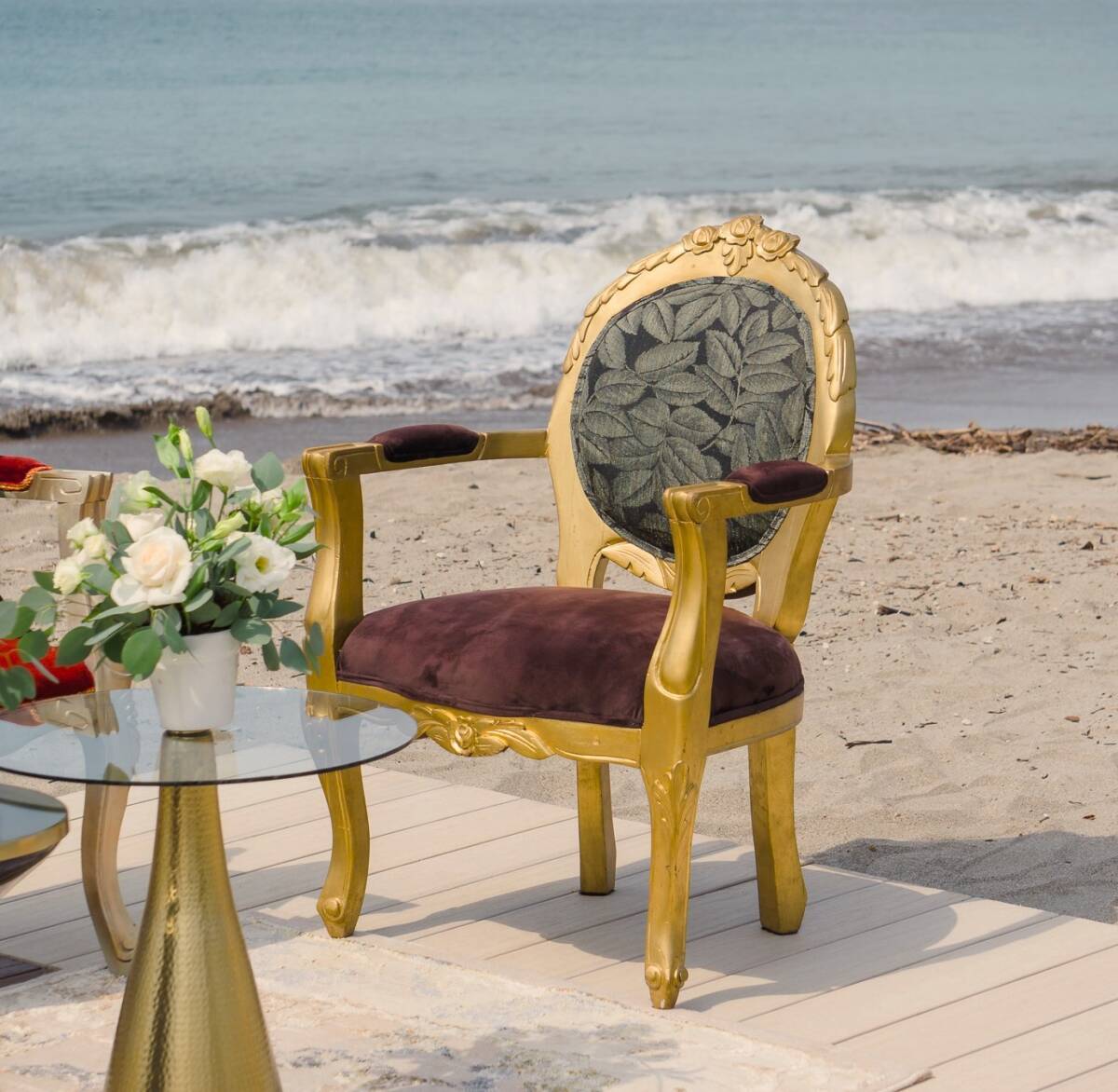 renta green lounge chair para decoracion en boda o evento punta de mira wedding